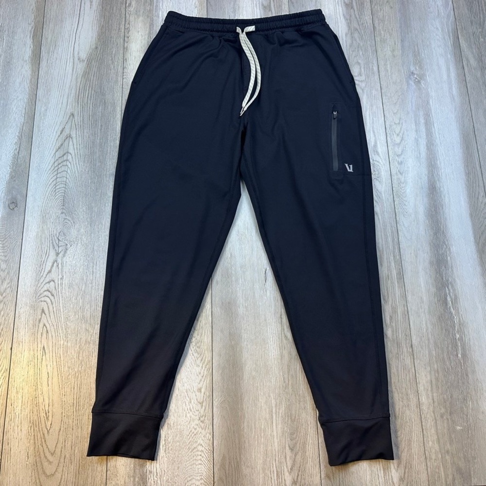 Vuori Sunday Performance Jogger Mens Medium Black Drawstring Zip Pockets V416